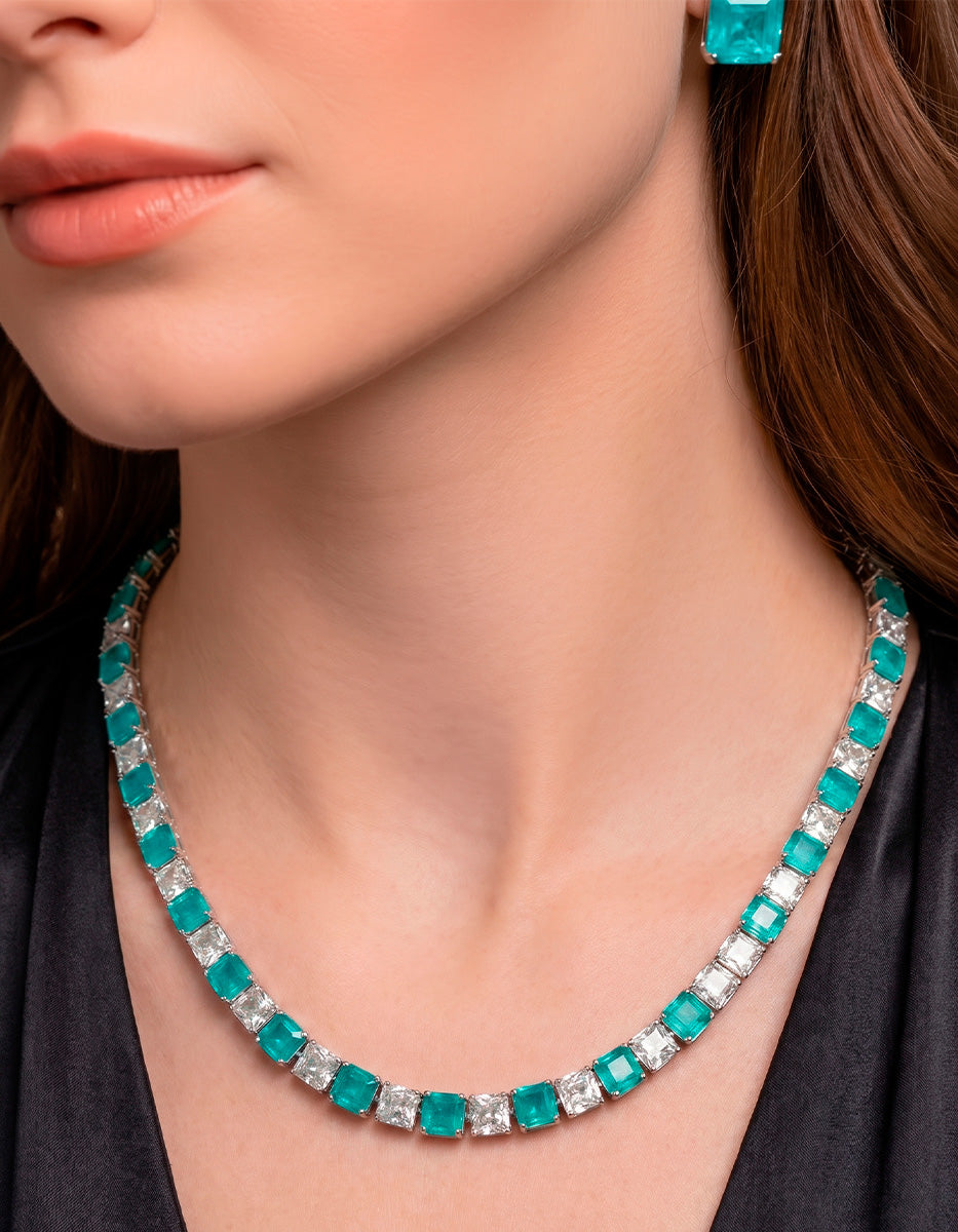 Collar de piedras Naturales paraiba Ave del Paraíso