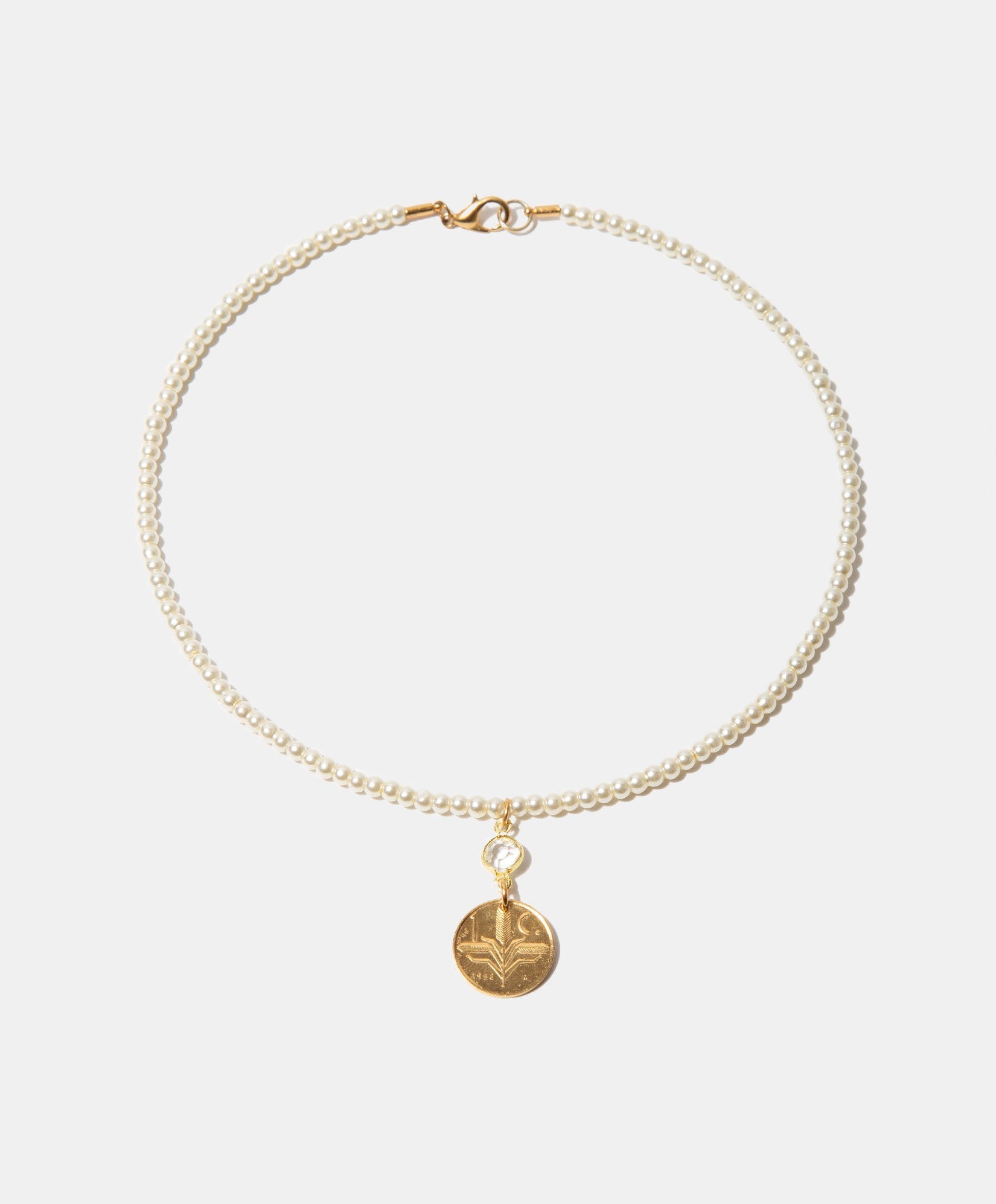 Collar moneda auténtica perla mabe Memorias