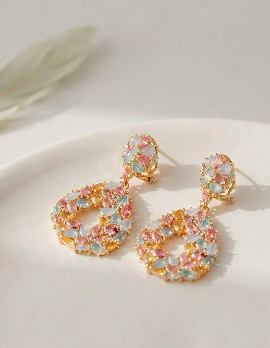Pendientes multigemas Luxury Color