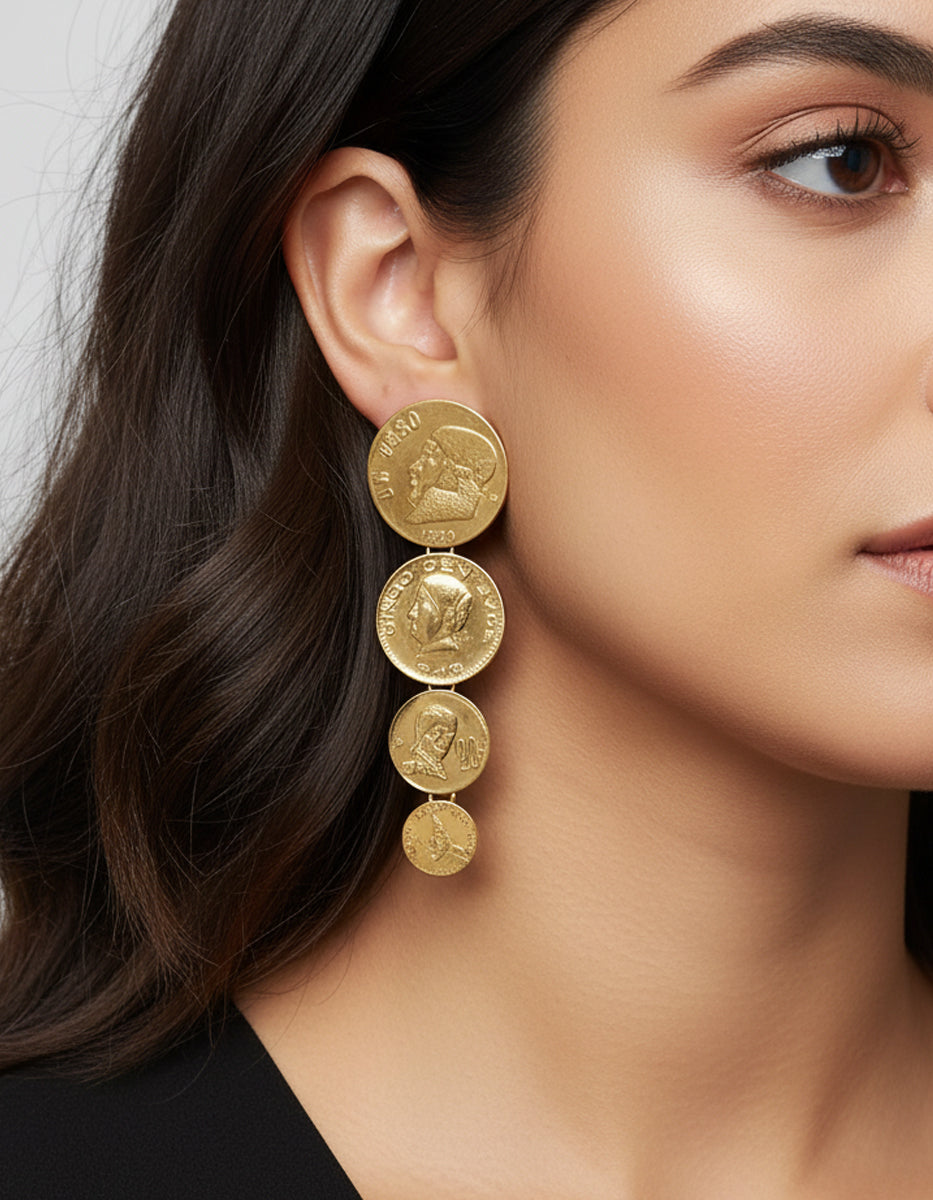 Pendientes 4 monedas auténticas Memorias