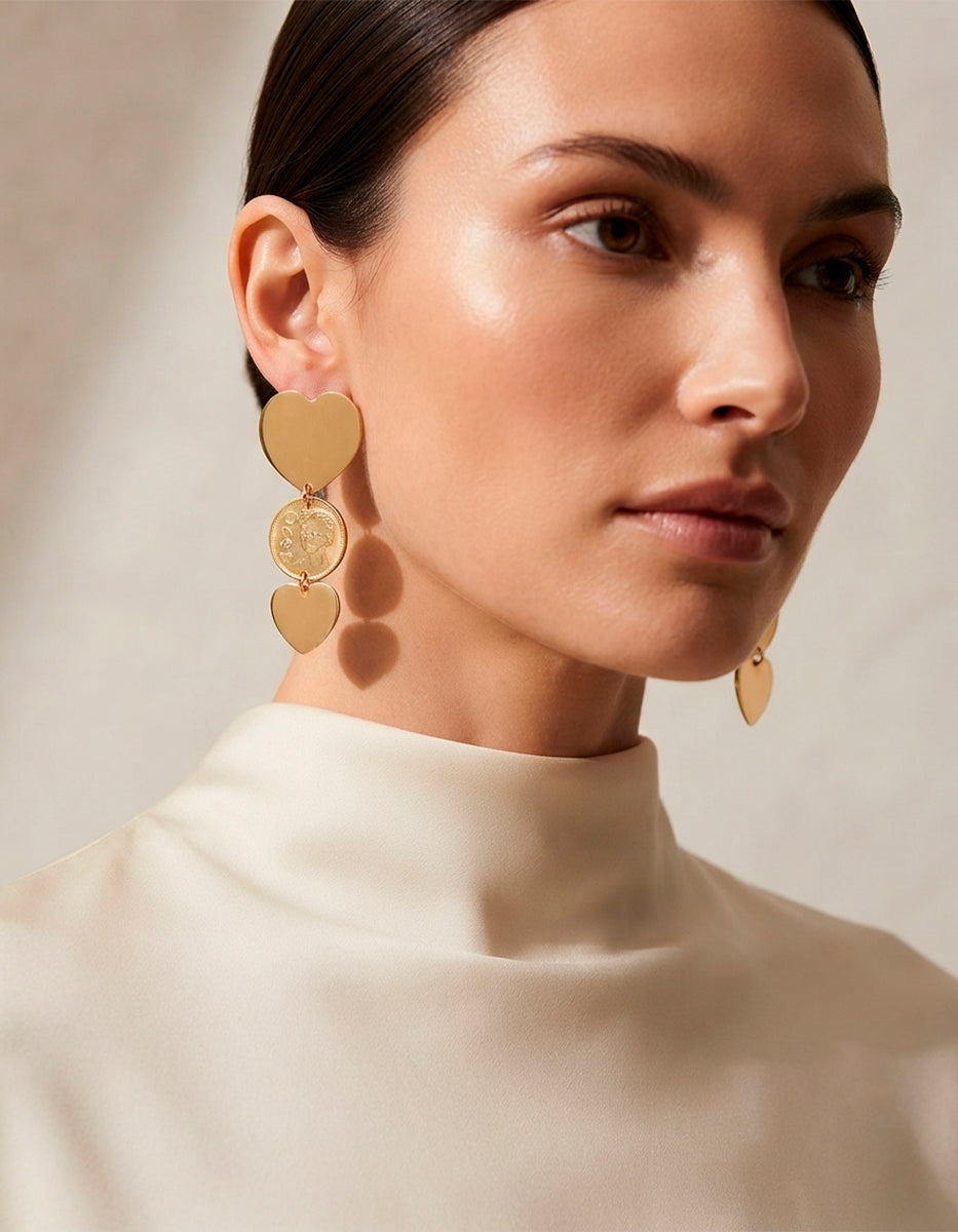 Pendientes con monedas auténticas Memorias