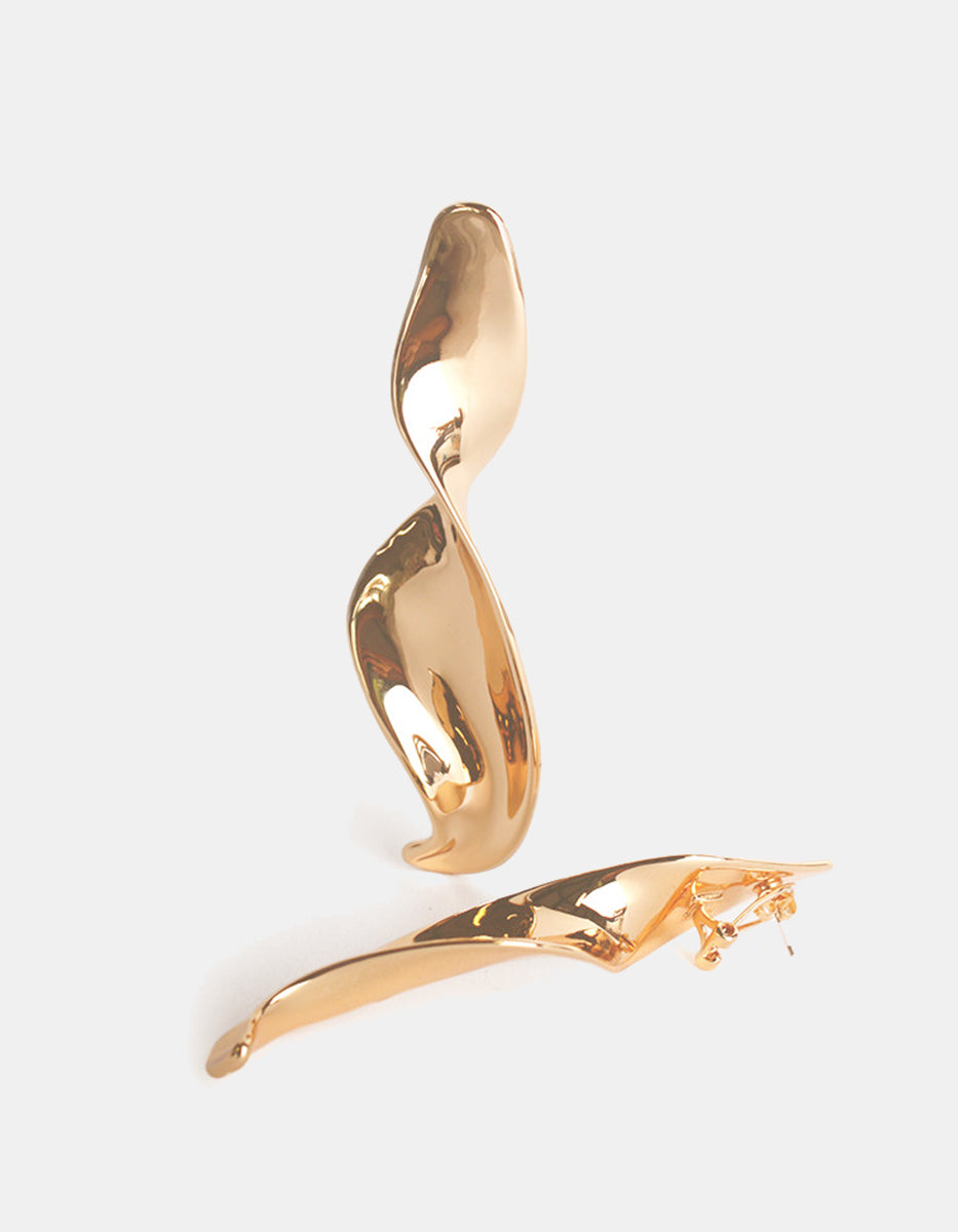 Pendientes oro laminado 22 kt en forma espiral Golden Chic