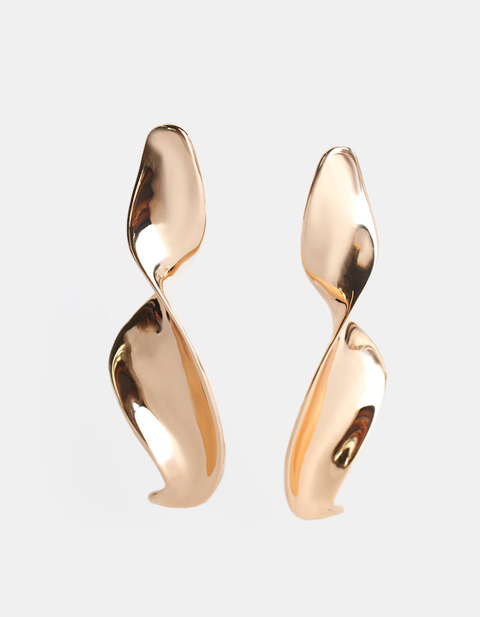 Pendientes oro laminado 22 kt en forma espiral Golden Chic