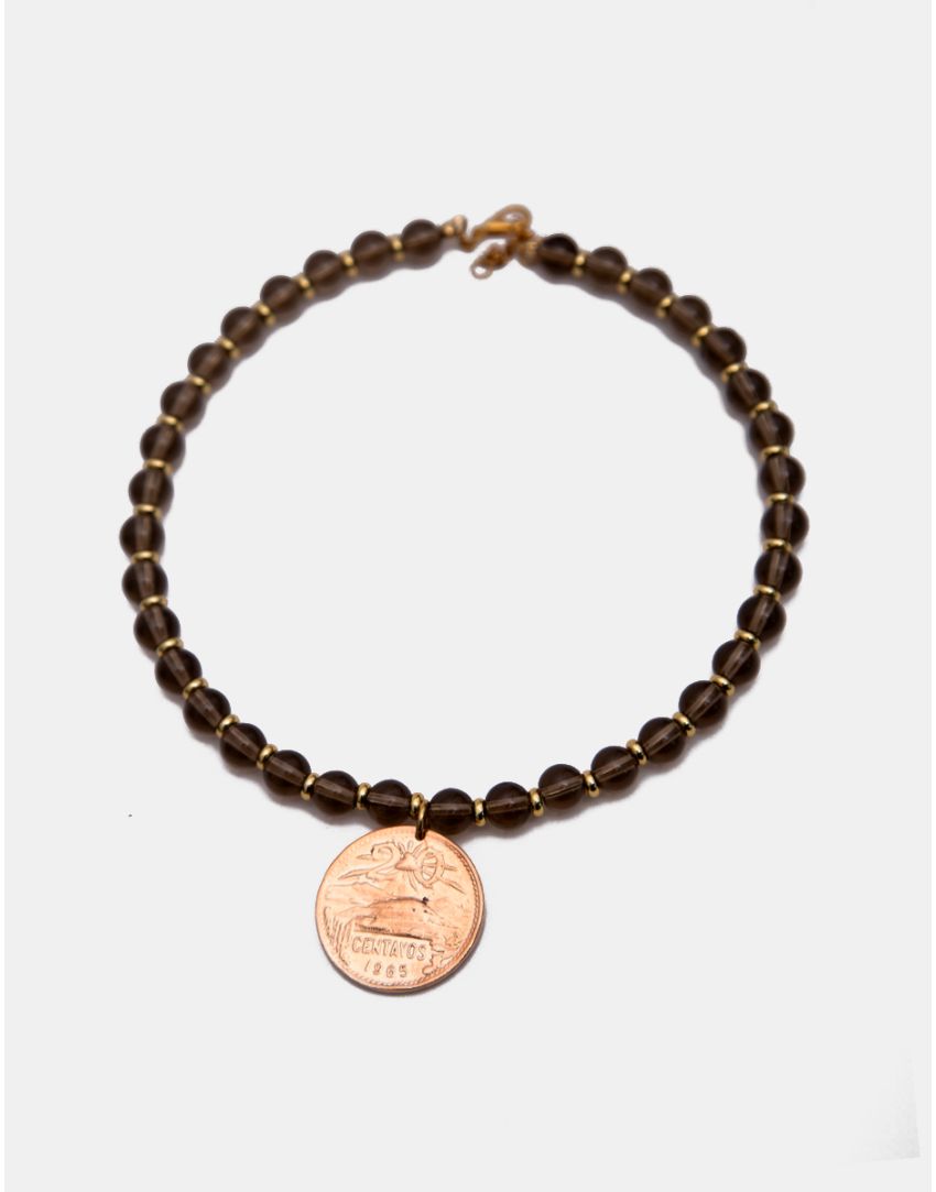 Gargantilla con moneda y aros mini