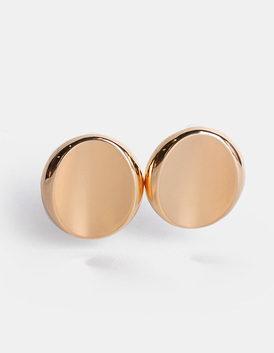 Pendientes Oro laminado mate ovalado cóncavo Golden Chic