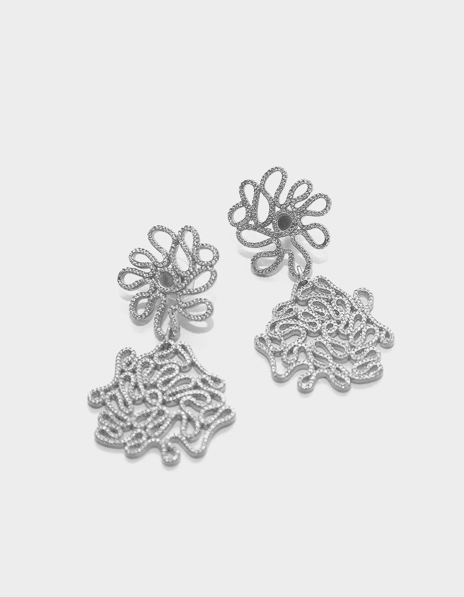 Arete candelabro doble circulo & 1500 topacios blancos montados corte diamante Infinito Elite