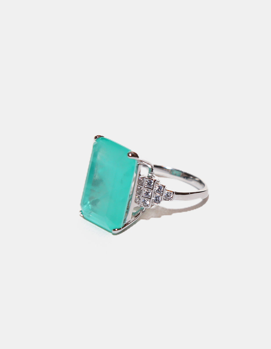 Anillo de piedras Naturales paraiba Ave del Paraíso