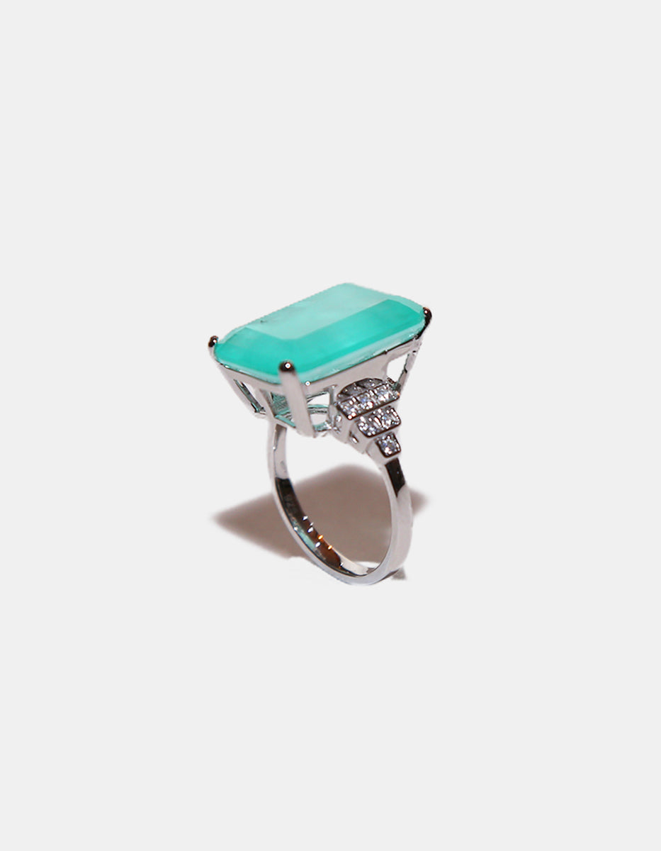 Anillo de piedras Naturales paraiba Ave del Paraíso