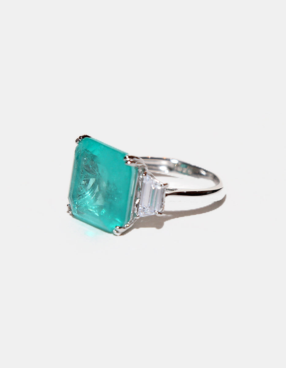 Anillo de piedras Naturales paraiba Ave del Paraíso