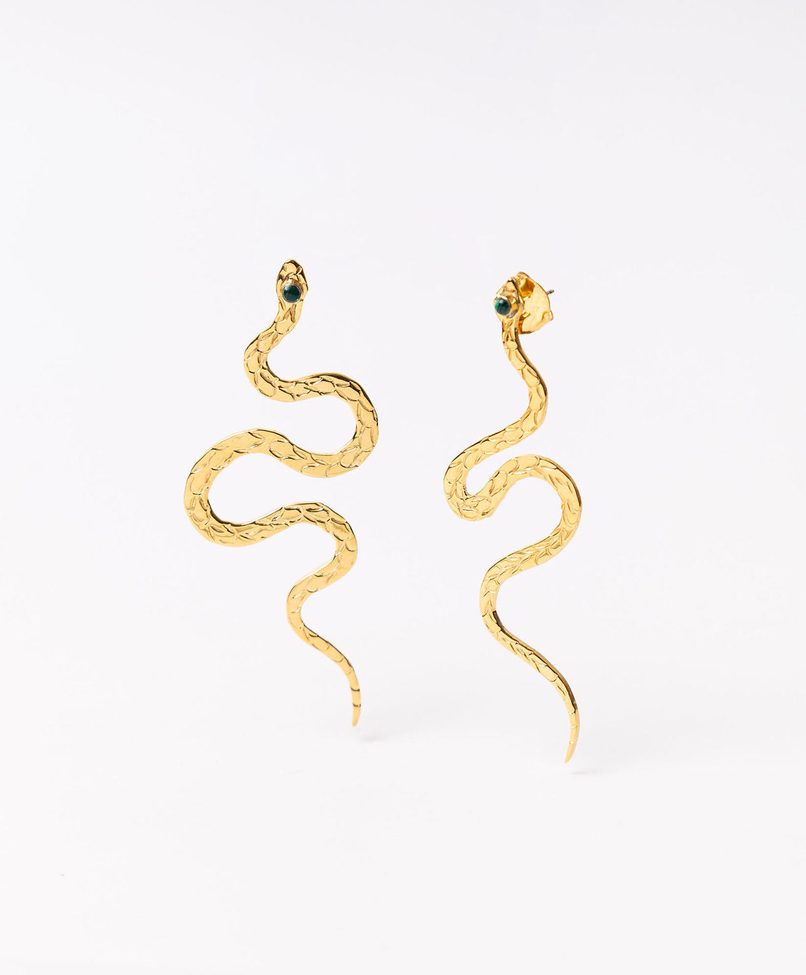 Pendientes con forma de serpiente martelinada Poison