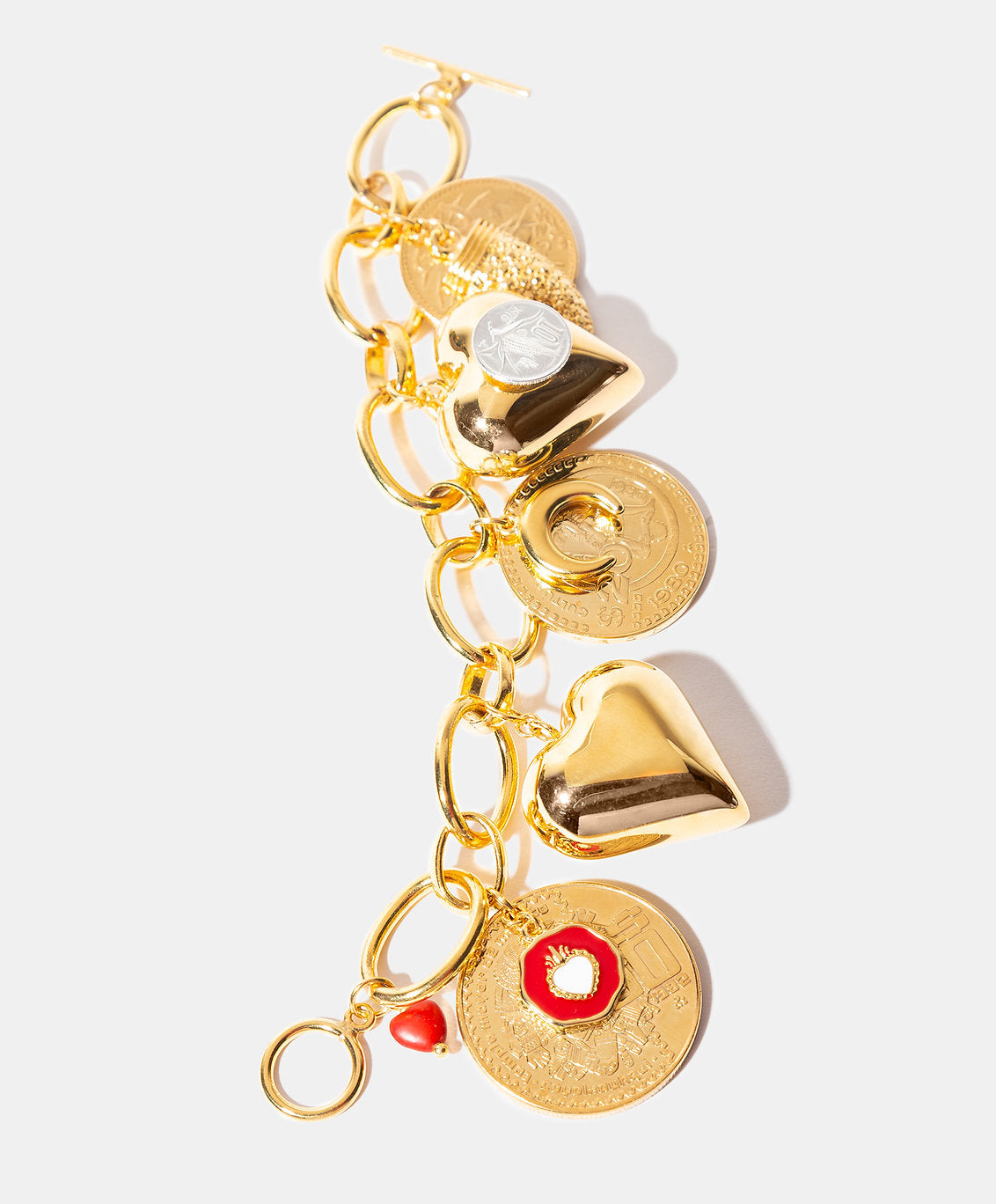 Pulsera monedas auténticas corazones Memorias