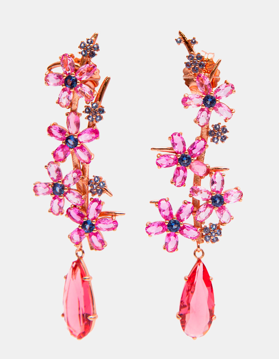 Pendientes en forma de flor Luxury Color
