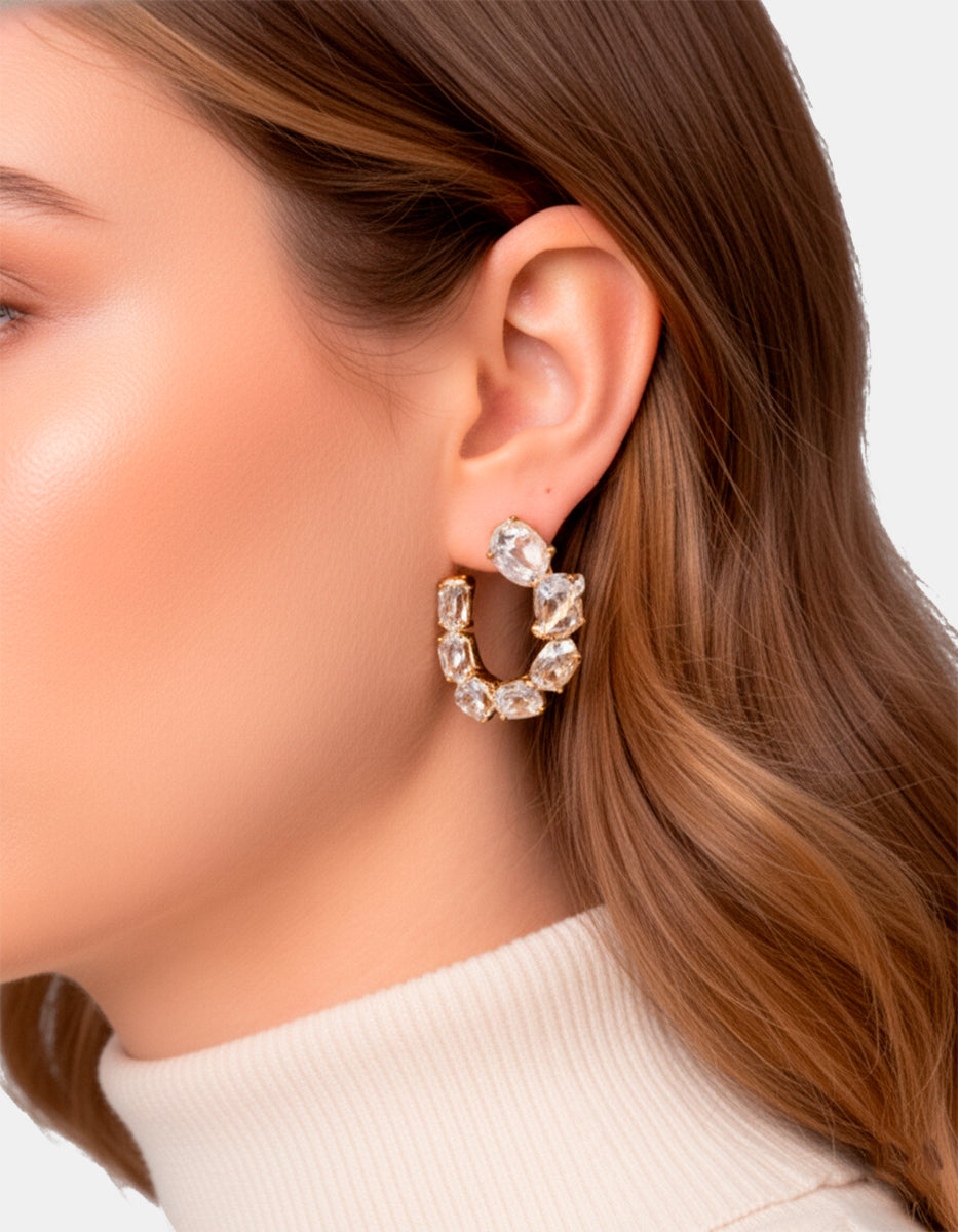 Pendientes con topacios blancos Luxury Color
