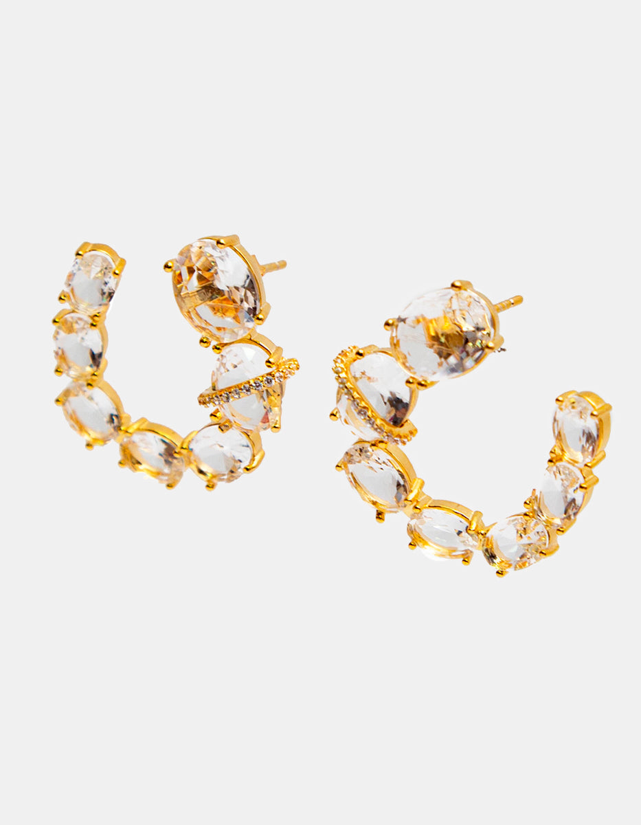 Pendientes con topacios blancos Luxury Color