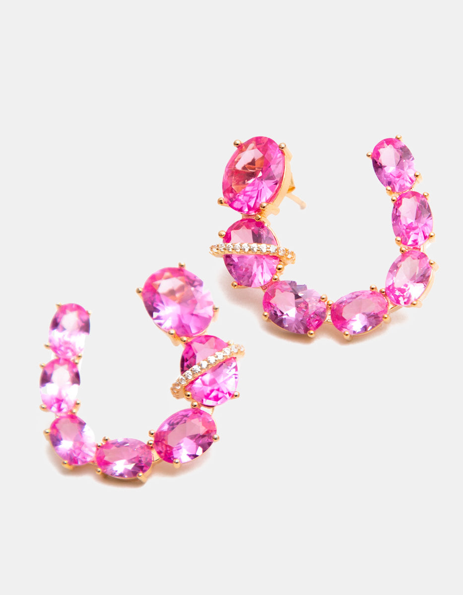 Pendientes rosa de francia Luxury Color