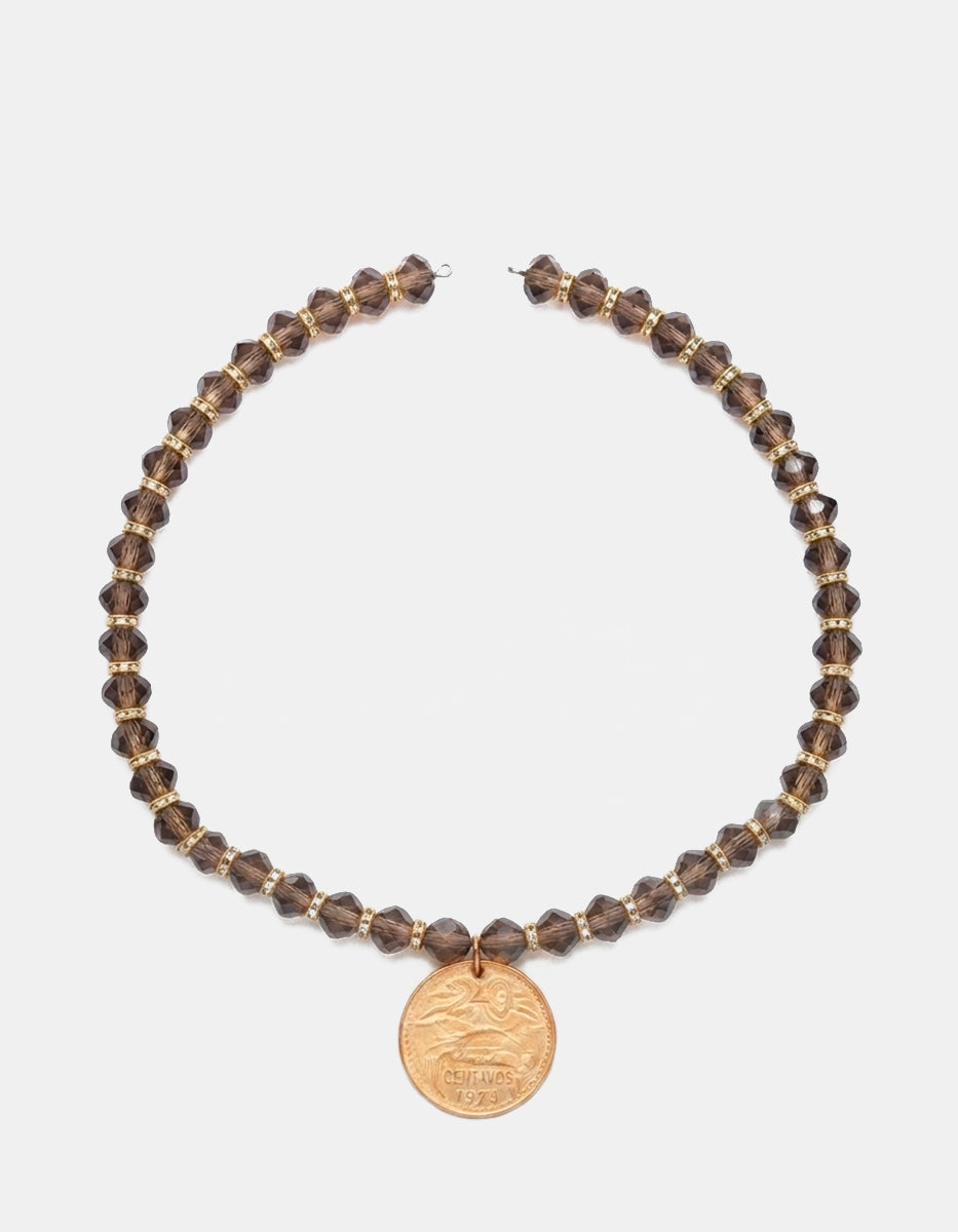 Gargantilla con moneda y aros mini