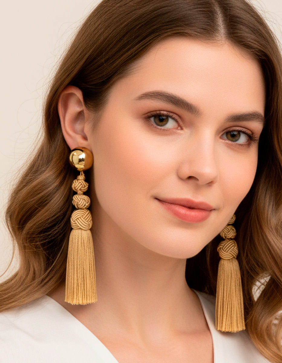 Pendientes bronce baño de oro 22kt Mota Universe