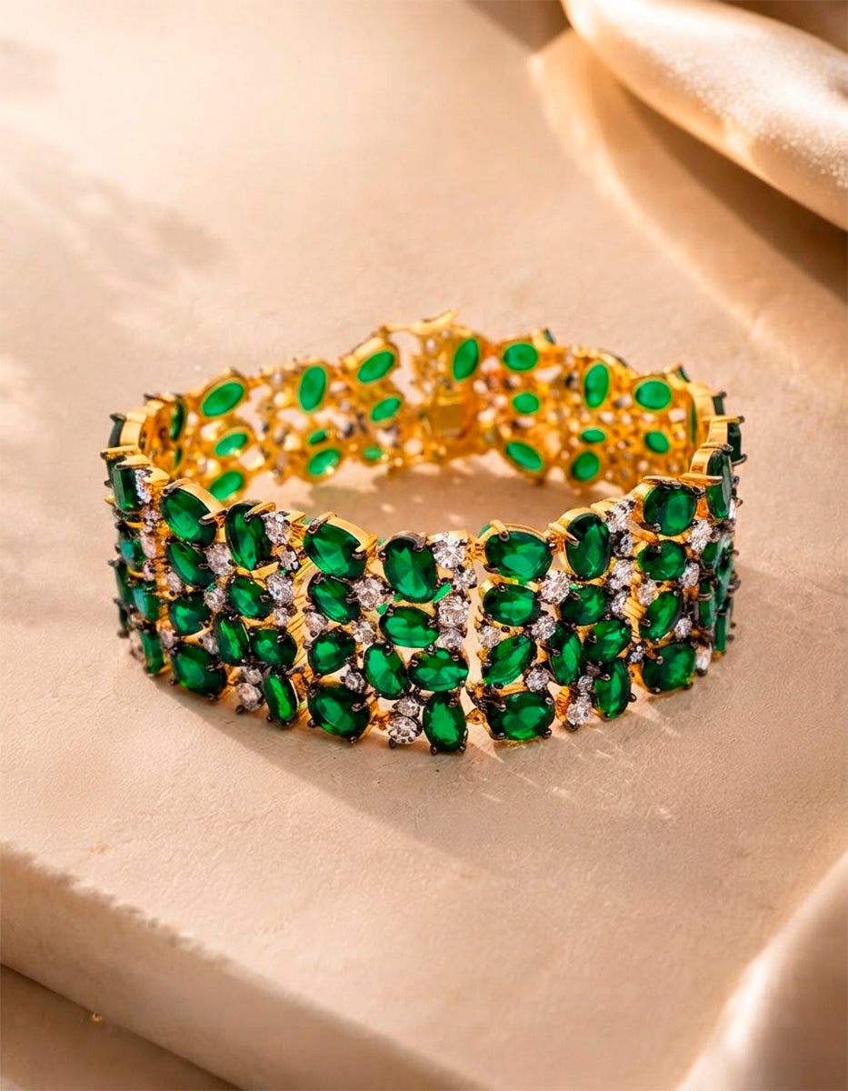 Brazalete esmeralda de bombay Luxury Color