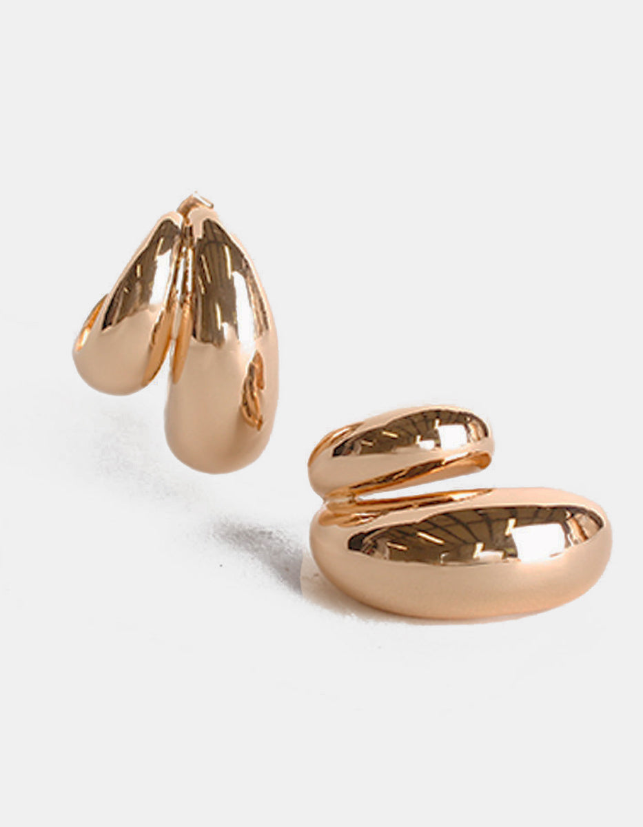 Pendientes Oro laminado media luna doble Golden Chic