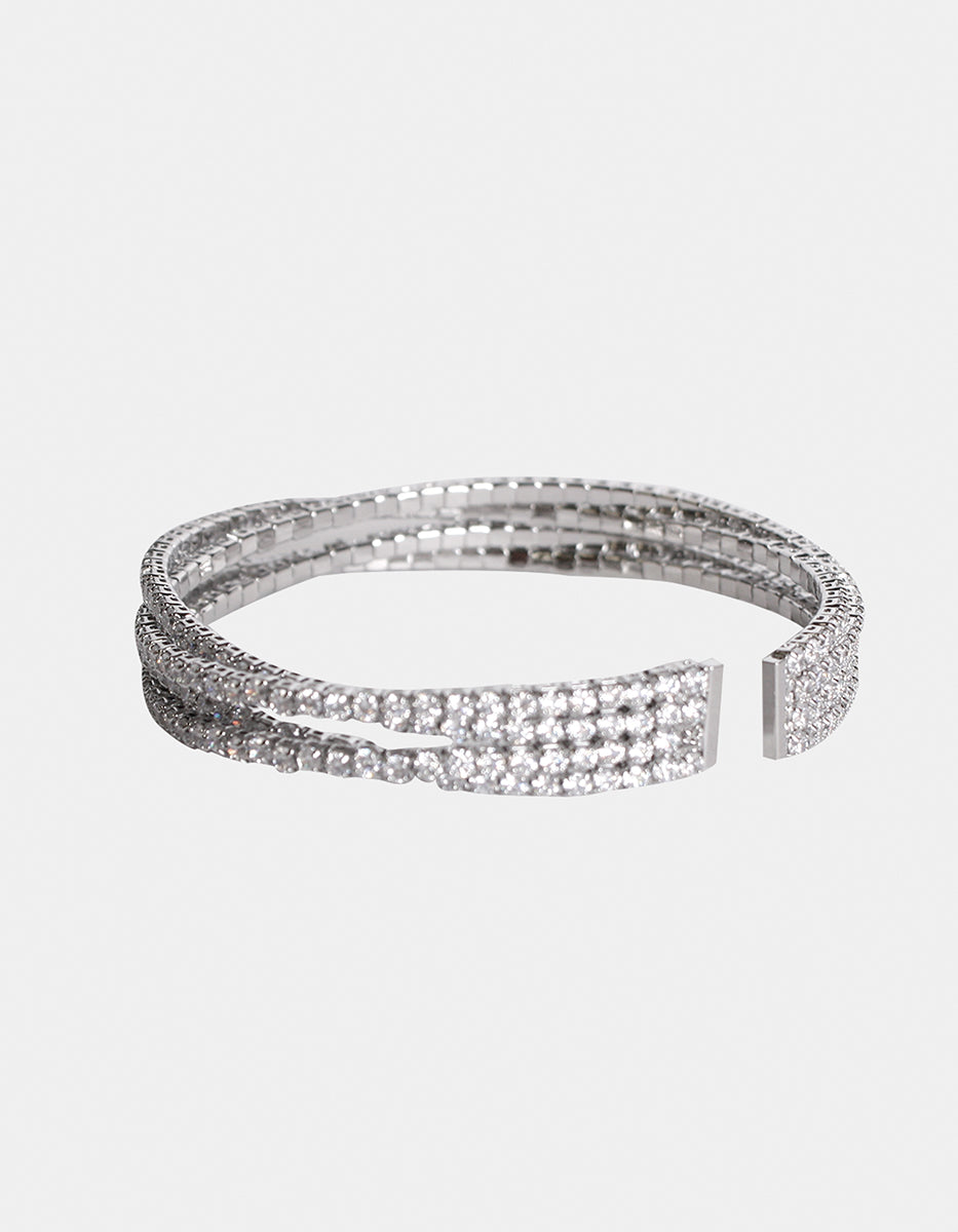 Brazalete 4 hilos con topacios blancos Festive Style
