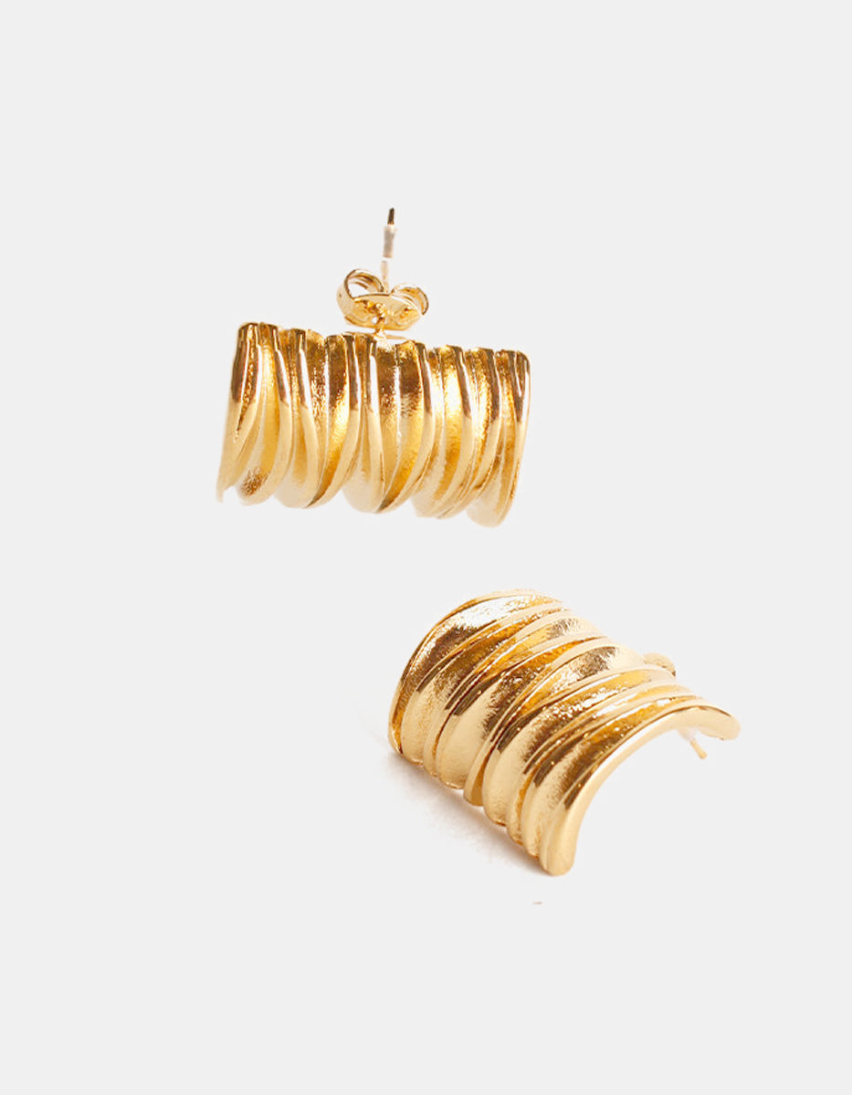 Pendientes Oro laminado semicircular Golden Chic
