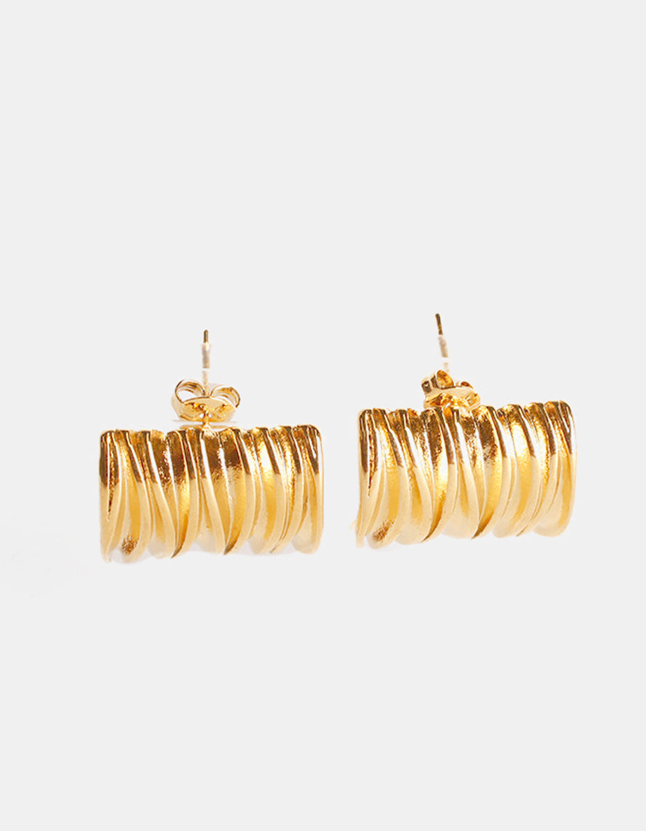 Pendientes Oro laminado semicircular Golden Chic
