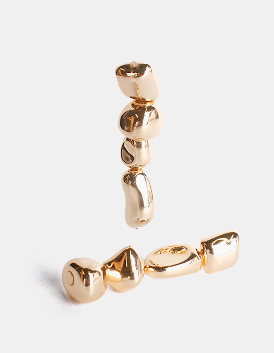 Pendientes Oro laminado siluetas orgánicas Golden Chic