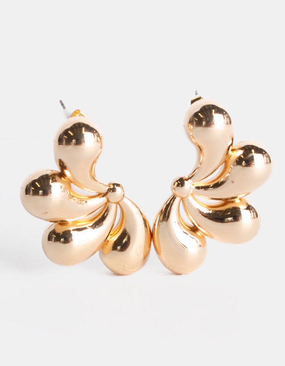 Pendientes Oro laminado gotas orgánicas Golden Chic