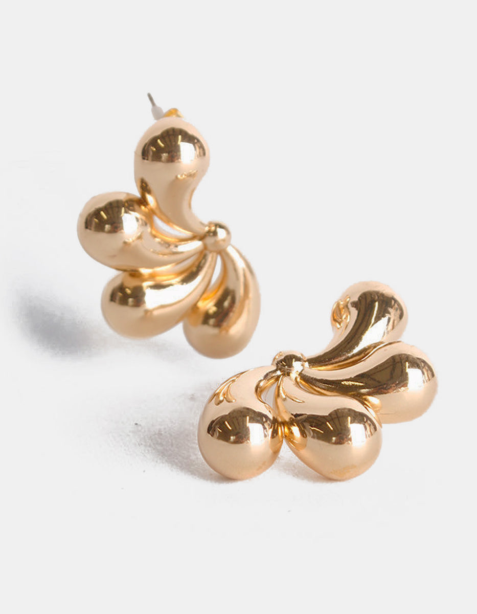 Pendientes Oro laminado gotas orgánicas Golden Chic