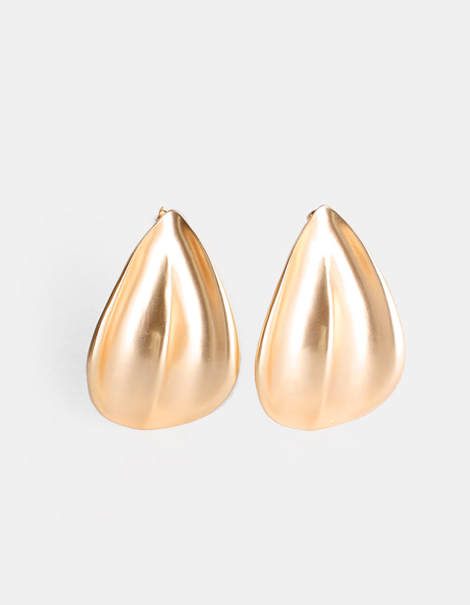 Pendientes Oro laminado cóncavo Golden Chic