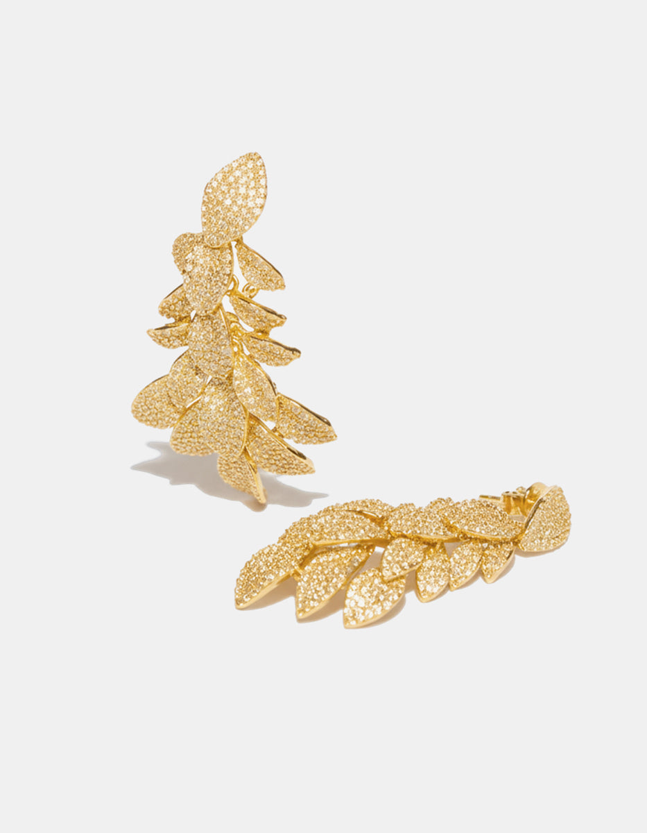 Pendientes  elegante adornada con Pavé de  circonitas blancas Puresa