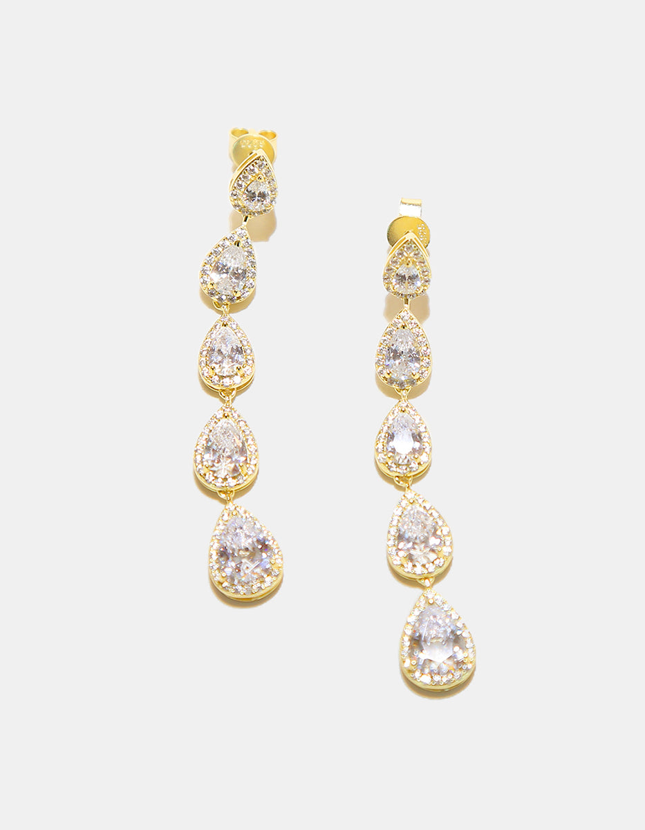 Pendientes elegantes adornados con pavè de  circonitas blancas Puresa