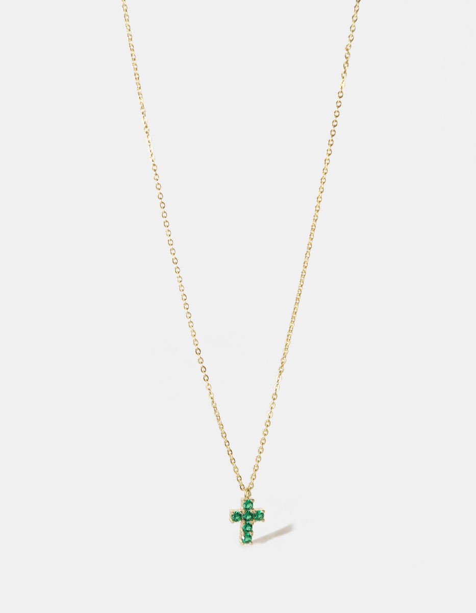 Colgante en Plata 925 bañada en Oro Amarillo de 18K con Esmeralda de Bombay Verde Eterna