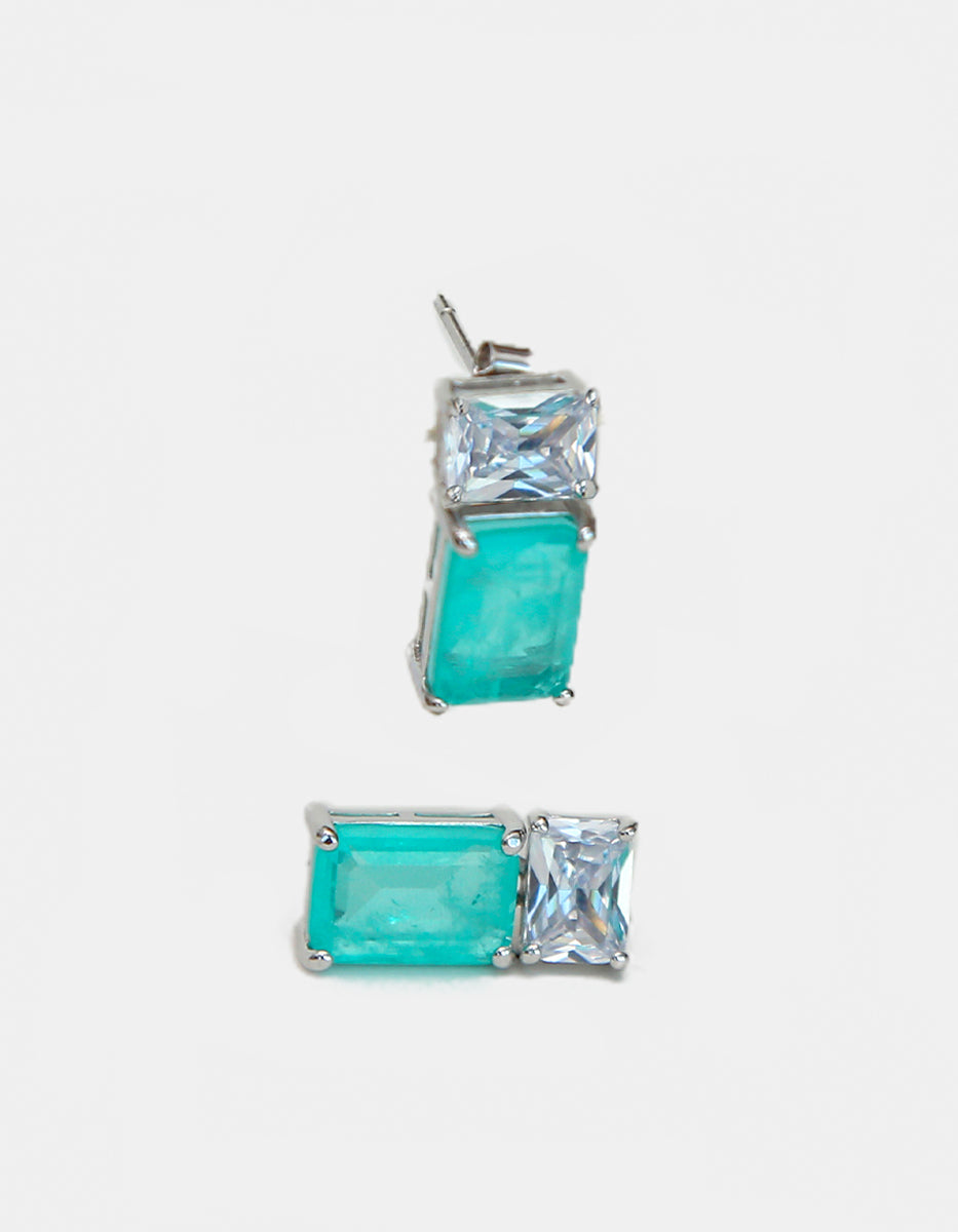 Pendientes de piedras Naturales paraiba Ave del Paraíso