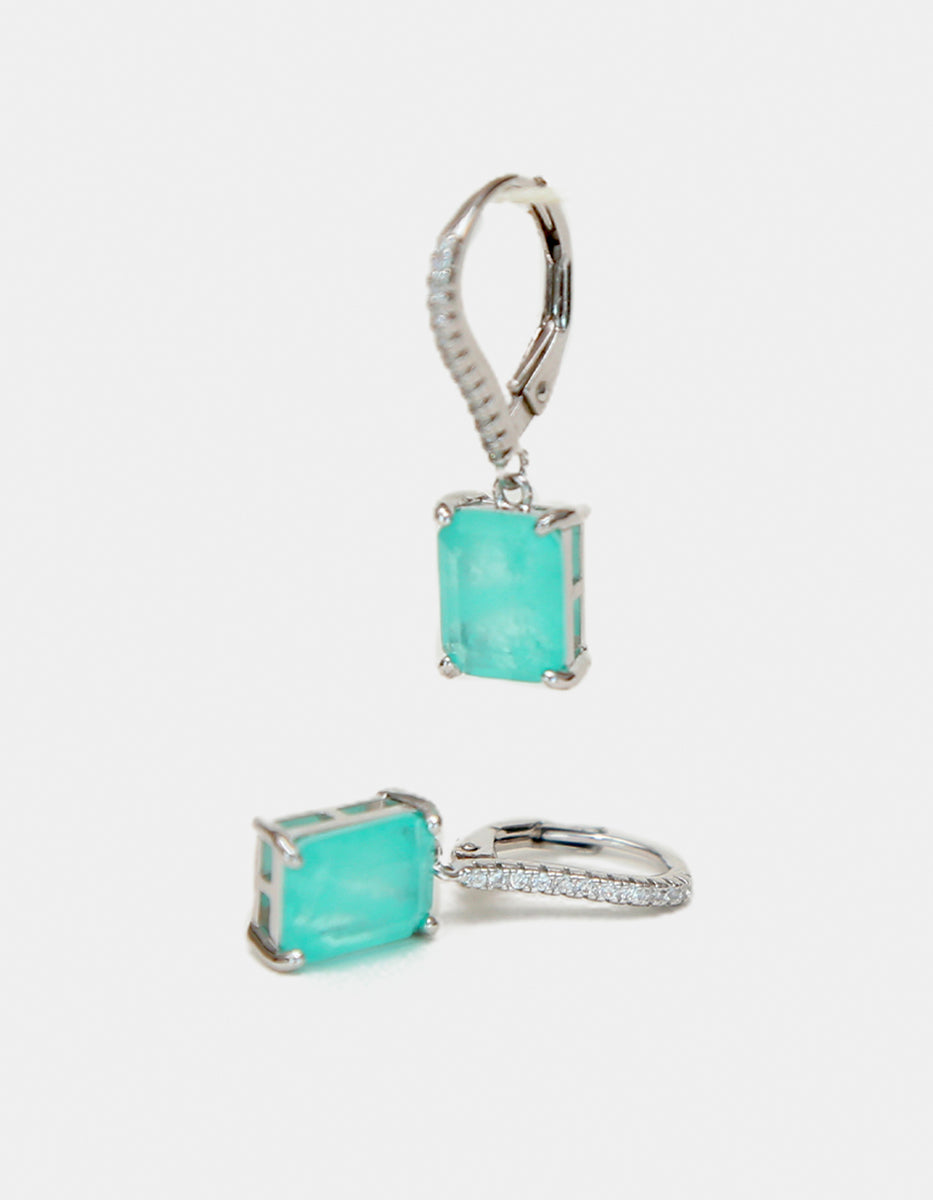 Pendientes de piedras Naturales paraiba Ave del Paraíso