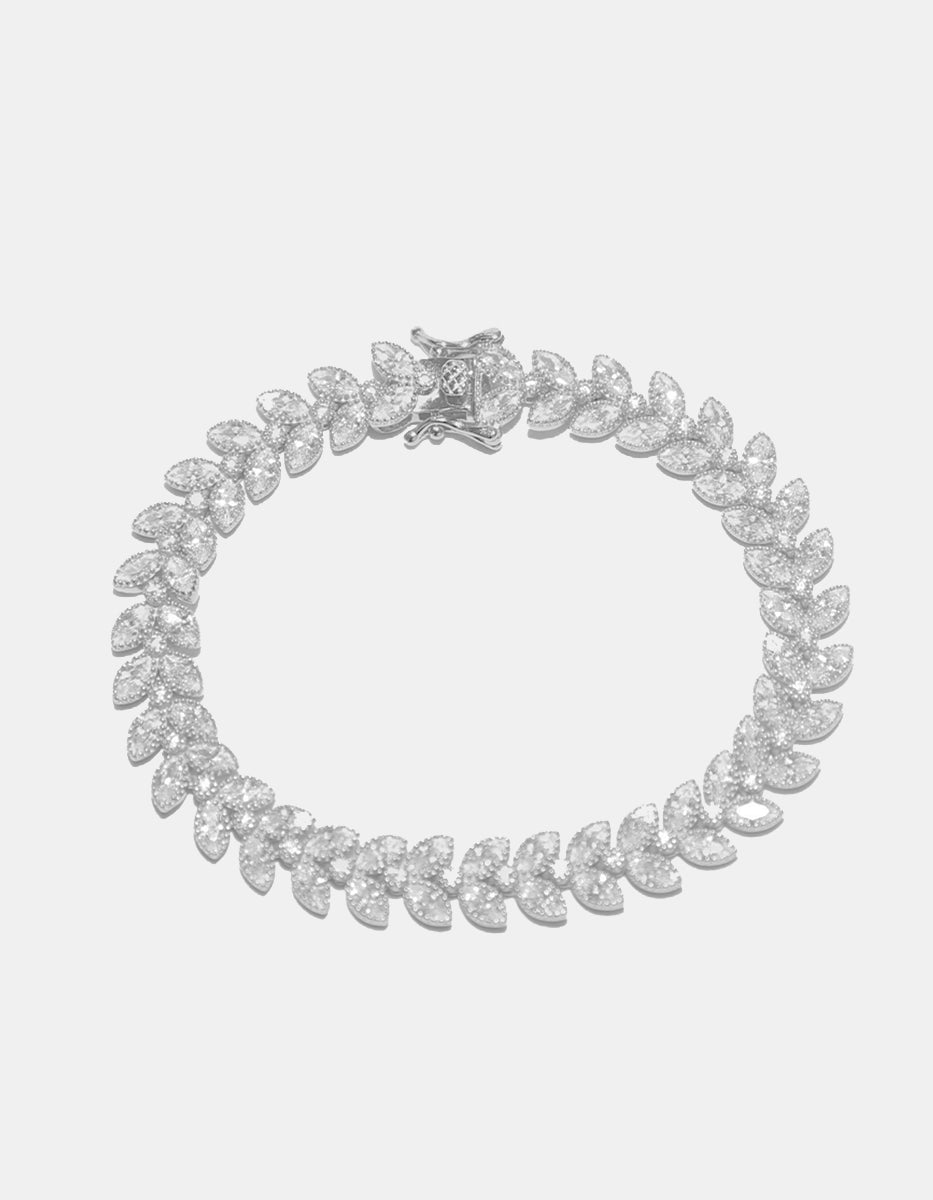 Pulsera tennis de plata engastada con circonitas blancas de corte redondo Steffi