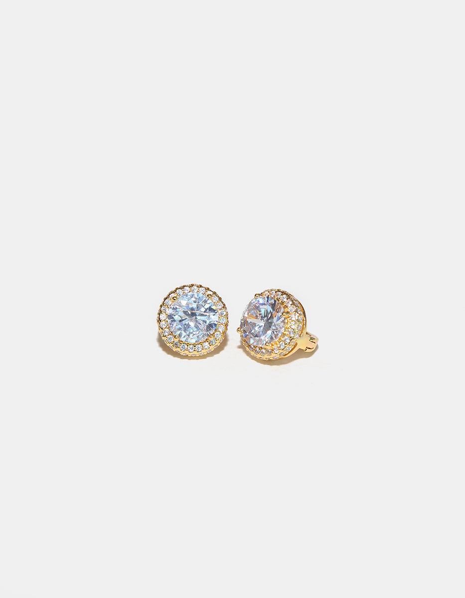 Set de Collar y Pendientes en Metales Nobles bañados en Oro de 18 Kilates con Topacios Blancos