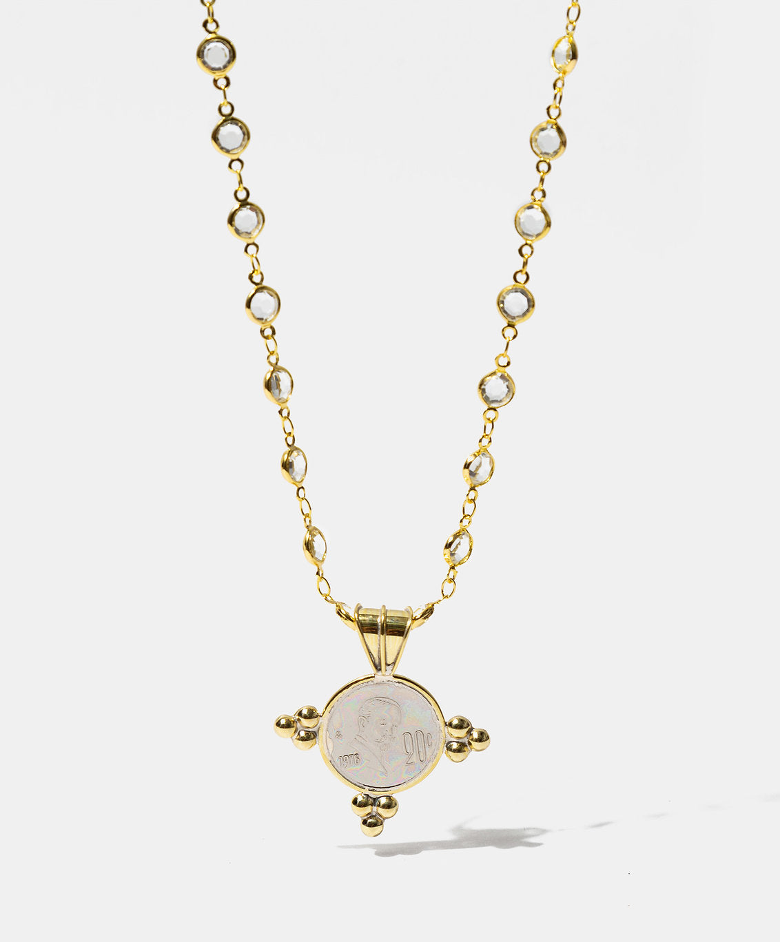 Collar moneda auténtica con perlas cromadas Memorias