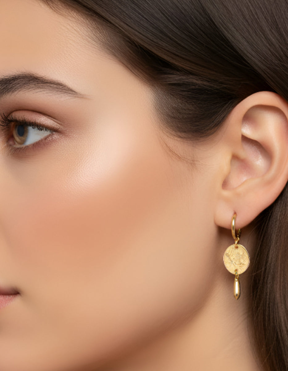 Pendientes moneda auténtica corazón Memorias