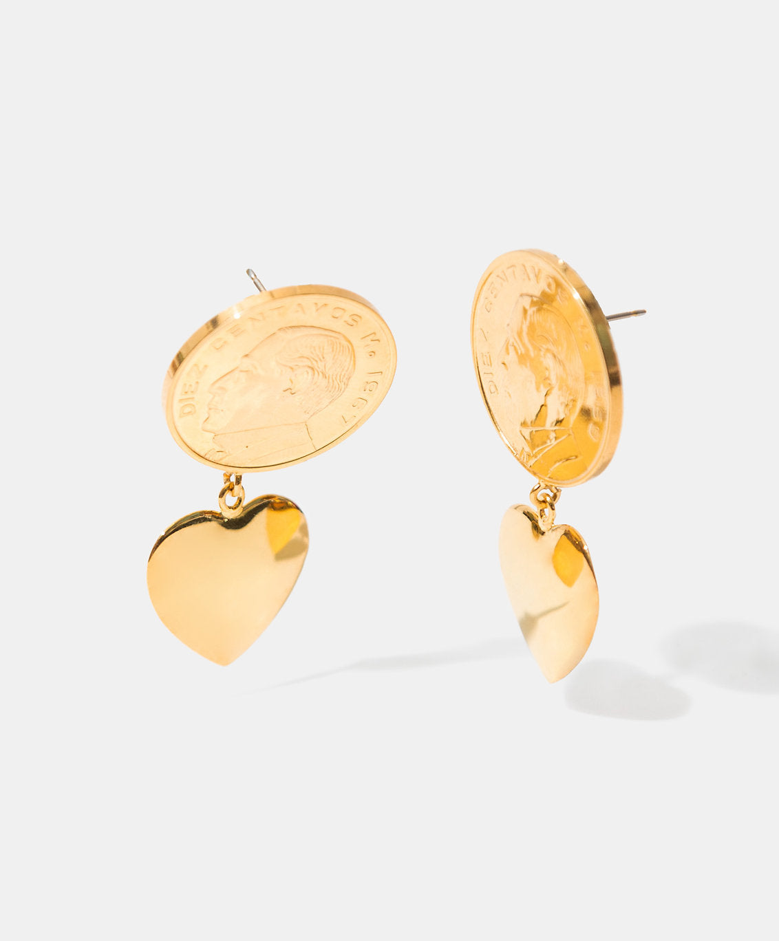 Pendientes moneda auténtica corazón Memorias