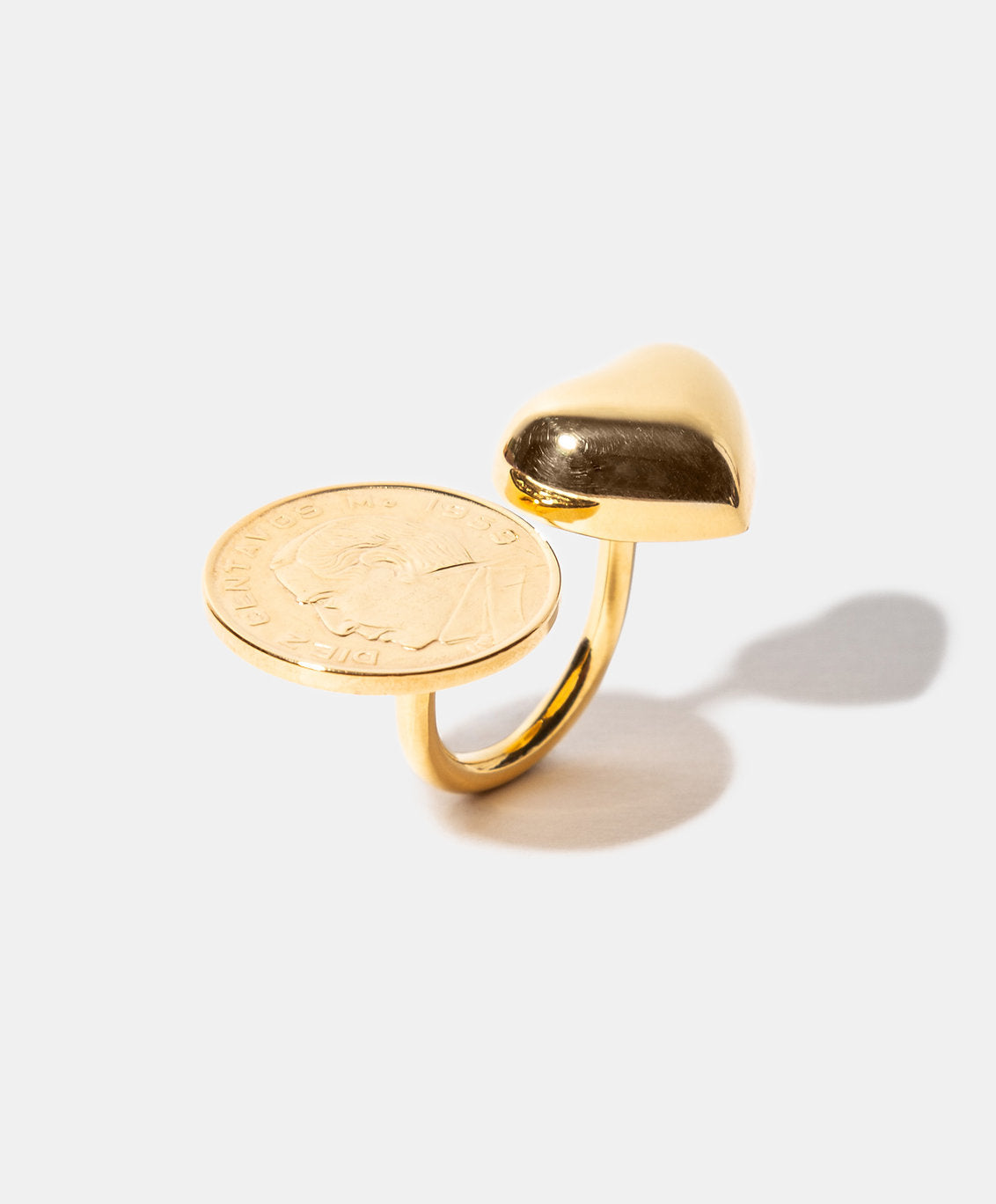 Anillo moneda auténtica corazón Memorias