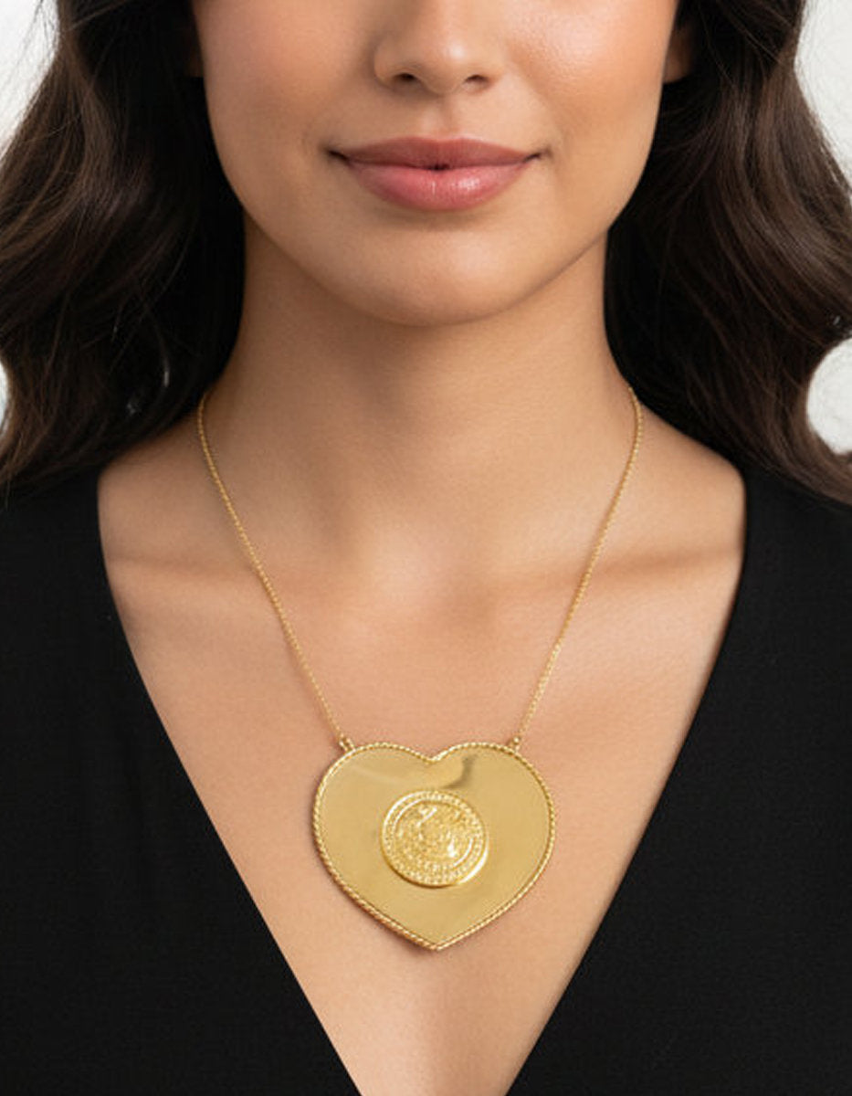 Collar corazón con moneda autentica Memorias