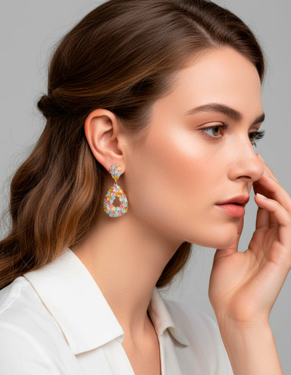 Pendientes multigemas Luxury Color